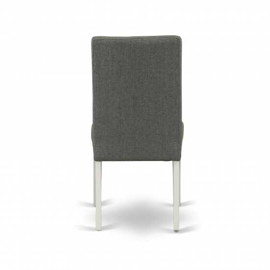 Parson Chair With Linen Whiteleg And Linen Fabric- Gray Color - Set Of 2