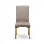 Parson Chair With Oak Finish Leg And Linen Fabric- Dark Khaki Color - Set Of 2