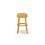 Swivel Backless Barstool 30'' Seat Height, Oak Leg, F12-16 Pu Leather Vegas Gold