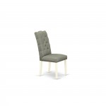 Elsa Parson Chair With Linen White Leg And Gray Fabric Color - Set Of 2