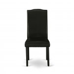 Encinal Parson Chair With Black Leg And Pu Leather Color Black - Set Of 2