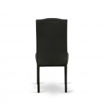 Encinal Parson Chair With Black Leg And Pu Leather Color Black - Set Of 2