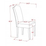 Encinal Parson Chair With Black Leg And Pu Leather Color Black - Set Of 2