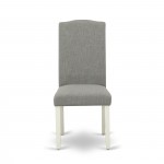 Encinal Parson Chair, Linen White Leg And Linen Fabric Dark Shitake - Set Of 2