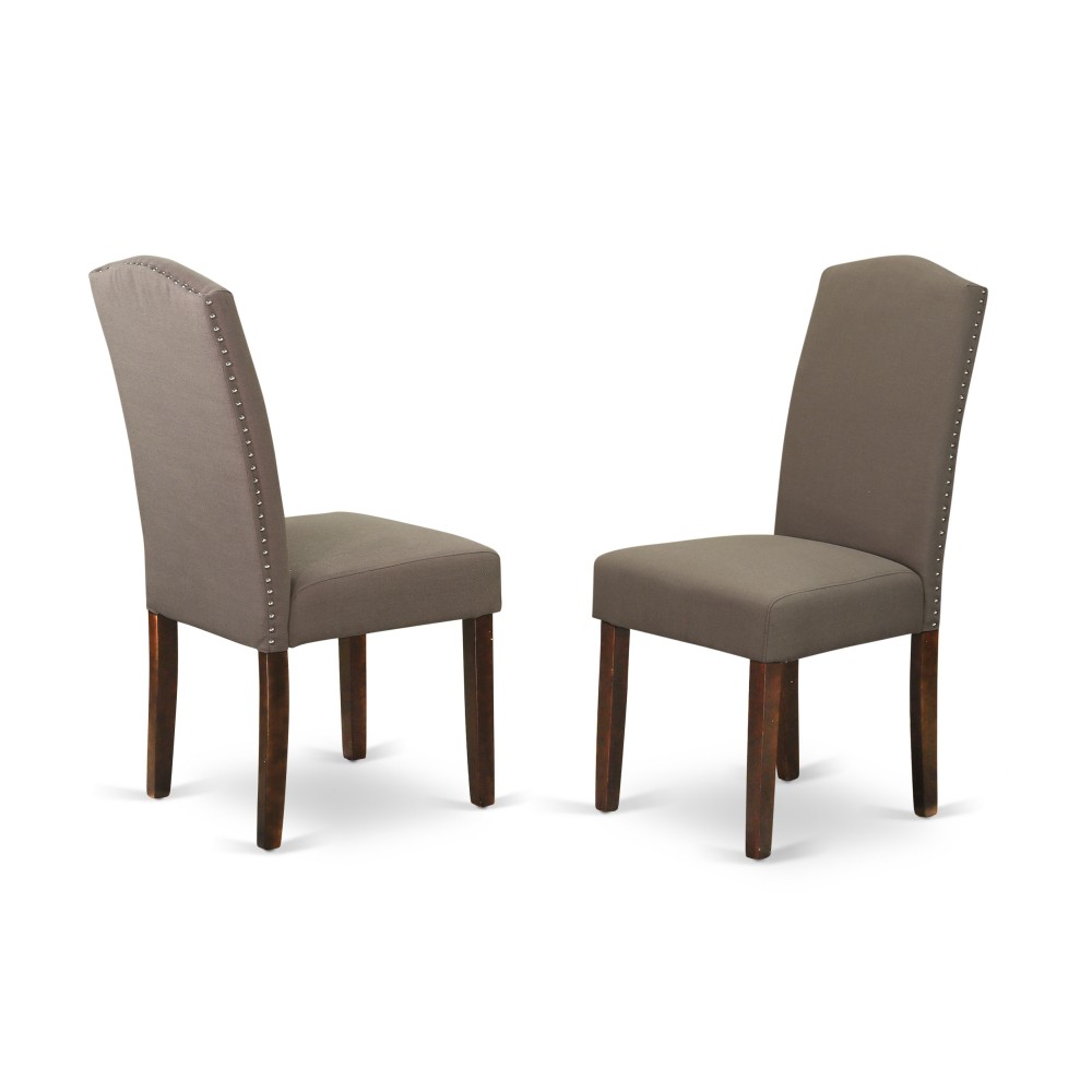 Encinal Parson Chair With Mahoganyleg And Linen Fabric-Coffee Color - Set Of 2 Encinal Parson Chair With Mahoganyleg And Linen Fabric-Coffee Color - Set Of 2
