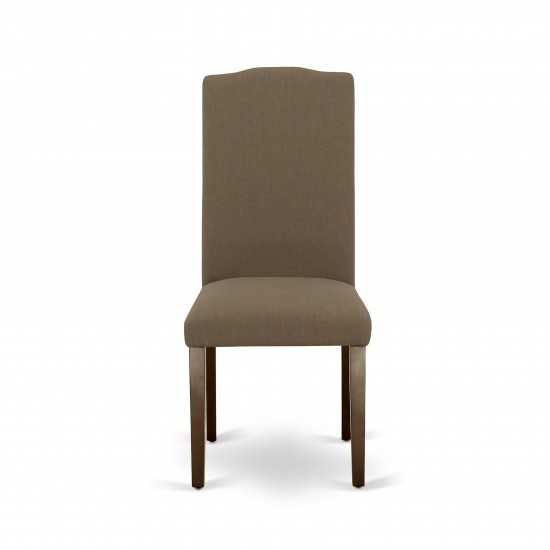 Encinal Parson Chair With Mahogany Leg And Linen Fabric Dark Coffee - Set Of 2