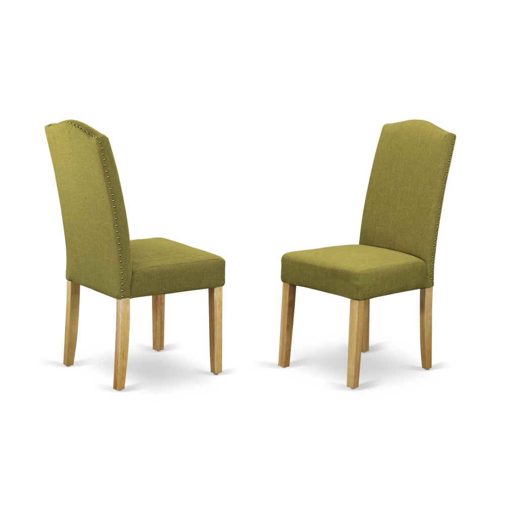 Encinal Parson Chair, Oakleg And Linen Fabric-Light Pickle Color - Set Of 2 Encinal Parson Chair, Oakleg And Linen Fabric-Light Pickle Color - Set Of 2