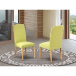 Encinal Parson Chair With Oak Leg And Linen Fabric Limelight - Set Of 2