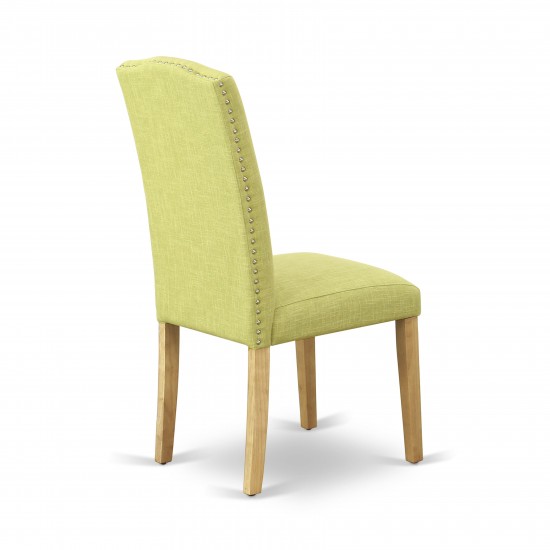 Encinal Parson Chair With Oak Leg And Linen Fabric Limelight - Set Of 2