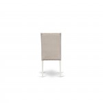 Parson Chair With Linen White Finished Leg And Cream Fabric Color - Set Of 2