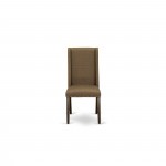 Parson Chair With Mahogany Leg And Brown Linen Fabric Color - Set Of 2