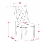Dining Chairs, Cream Kitchen Parson Chairs, Black Rubber Wood Legs, Parson Chairs Set Of 2