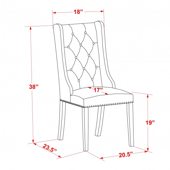 Dining Chairs, Cream Kitchen Parson Chairs, Black Rubber Wood Legs, Parson Chairs Set Of 2