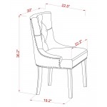 Friona Parson Chair With Linen White Leg And Linen Fabric - Set Of 2