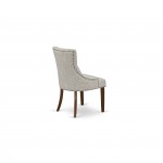 Friona Parson Chair With Mahogany Leg And Linen Fabric Doeskin - Set Of 2