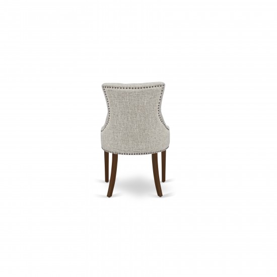 Friona Parson Chair With Mahogany Leg And Linen Fabric Doeskin - Set Of 2