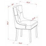 Friona Parson Chair, Oakleg And Linen Fabric-Dark Gotham Grey Color - Set Of 2