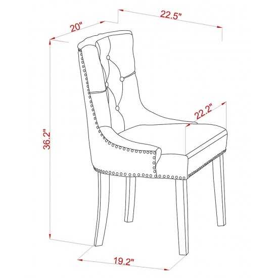 Friona Parson Chair, Oakleg And Linen Fabric-Dark Gotham Grey Color - Set Of 2