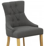 Friona Parson Chair With Oak Leg And Linen Fabric Dark Gotham Grey - Set Of 2