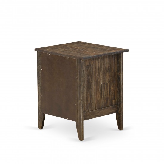 Night Stand For Bedroom, 1 Wooden Drawer, Distressed Jacobean Finish