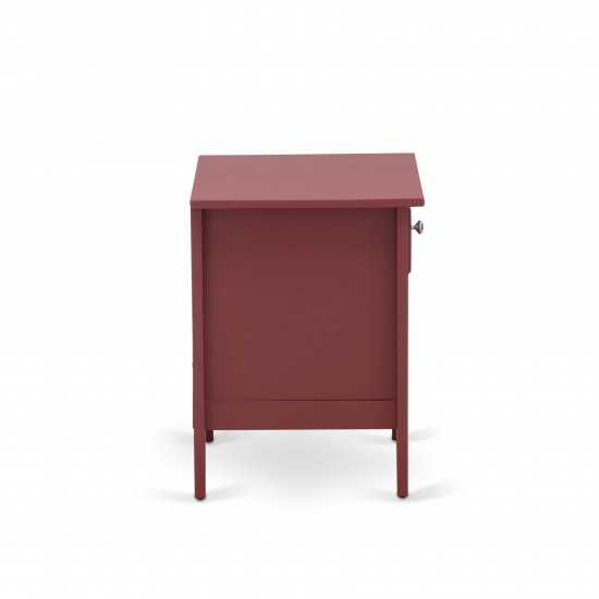 Wooden Night Stand For Bedroom, 1 Wooden Drawer, Burgundy