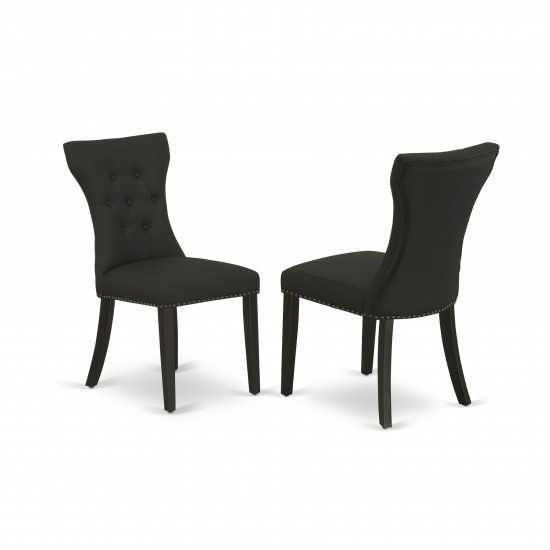 Gallatin Parson Chair With Black Leg And Black Color Fabric Color - Set Of 2