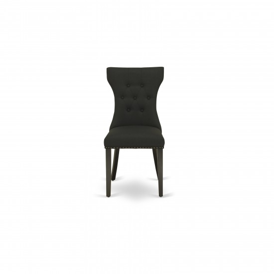 Gallatin Parson Chair With Black Leg And Black Color Fabric Color - Set Of 2