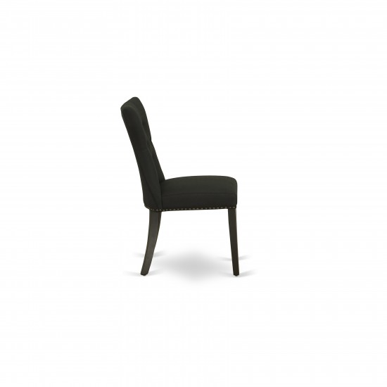 Gallatin Parson Chair With Black Leg And Black Color Fabric Color - Set Of 2