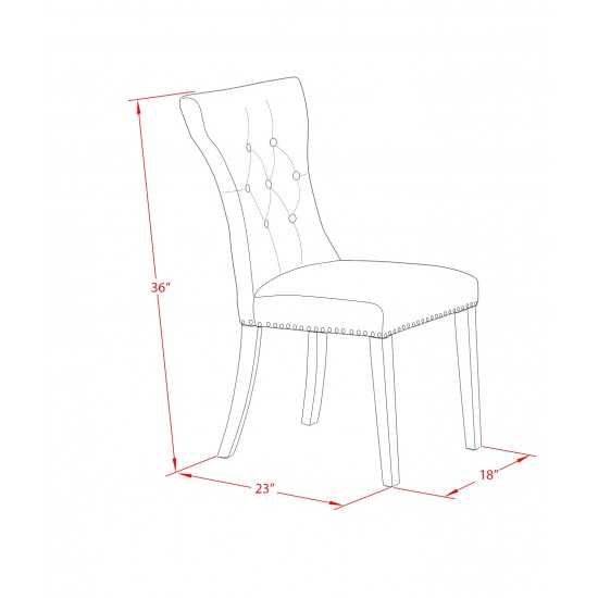 Gallatin Parson Chair With Black Leg And Black Color Fabric Color - Set Of 2