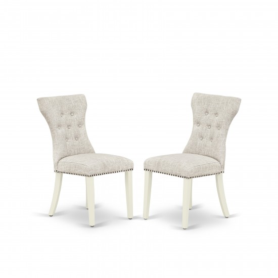 Gallatin Parson Chair, Linen White Leg And Doeskin Fabric Color - Set Of 2