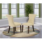 Gallatin Parson Chair, Mahogany Leg And Light Beige Fabric Color - Set Of 2