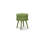 Gordon Round Night Stand End Table With Drawer In Clover Green Finish