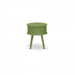 Gordon Round Night Stand End Table With Drawer In Clover Green Finish