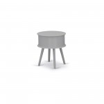 Gordon Round Night Stand End Table With Drawer In Urban Gray Finish