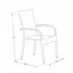 Patio Chair With Cushion, Natural Linen Wicker, And Beige Cushion - Set Of 2