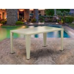 Gudhjem Patio Table With Glass Top, Natural Linen Wicker