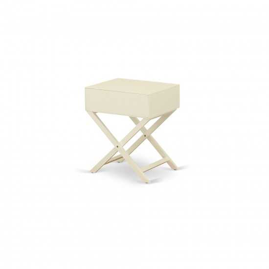 Hamilton Square Night Stand End Table With Drawer In White Finish