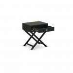 Hamilton Square Night Stand End Table With Drawer In Black Finish