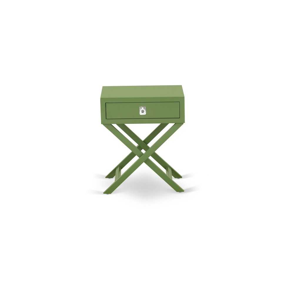 Hamilton Square Night Stand End Table With Drawer In Clover Green Finish