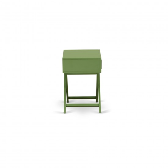 Hamilton Square Night Stand End Table With Drawer In Clover Green Finish