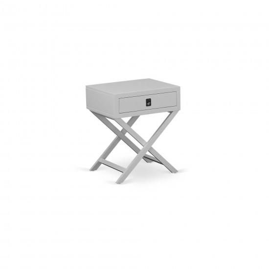 Hamilton Square Night Stand End Table With Drawer In Urban Gray Finish