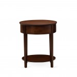 Wood End Table With 1 Drawer, Stable, Sturdy Constructed Antique Mahogany Finish