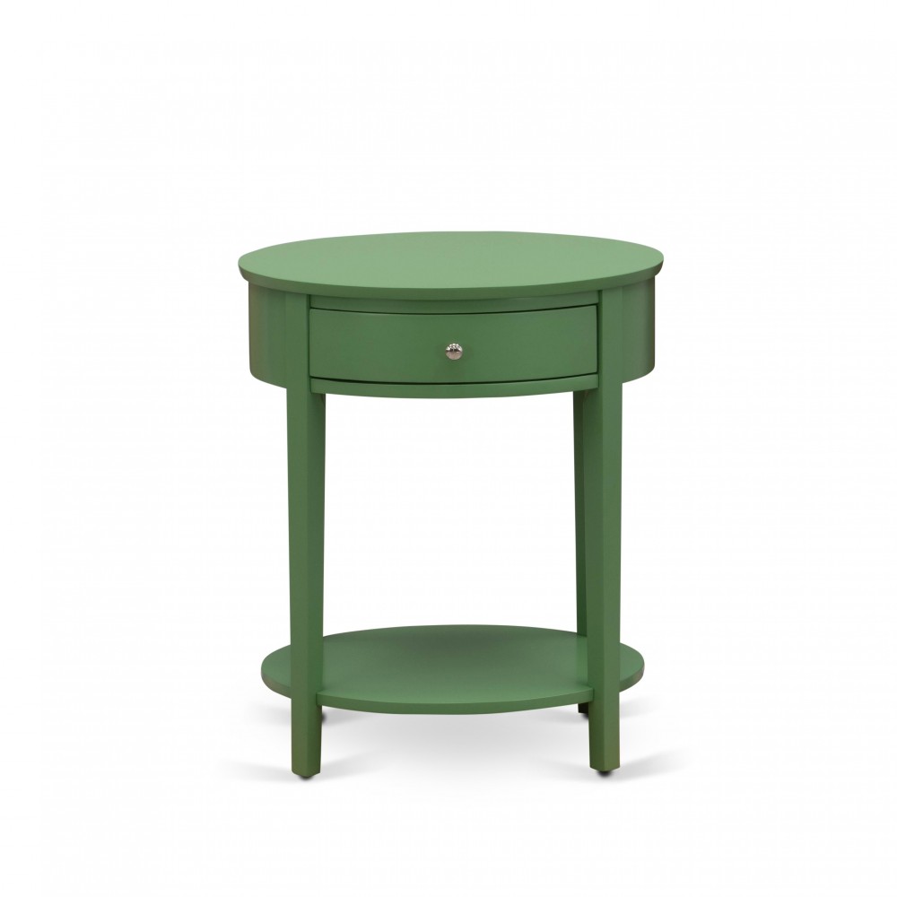 Mid Century Nightstand, 1 Wood Drawer, Stable, Sturdy Constructed Clover Green Mid Century Nightstand, 1 Wood Drawer, Stable, Sturdy Constructed Clover Green