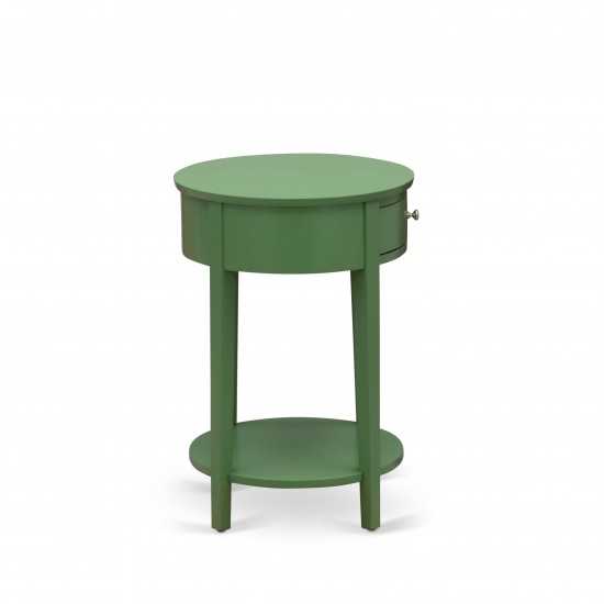 Mid Century Nightstand, 1 Wood Drawer, Stable, Sturdy Constructed Clover Green