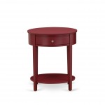 Modern End Table With 1 Wooden Drawer, Stable And Sturdy Constructed Burgundy