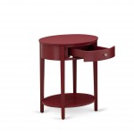 Modern End Table With 1 Wooden Drawer, Stable And Sturdy Constructed Burgundy