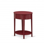 Modern End Table With 1 Wooden Drawer, Stable And Sturdy Constructed Burgundy