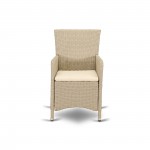 Hluc153V Outdoor-Furniture Wicker Patio Chair In Cream Finish - Set Of 2