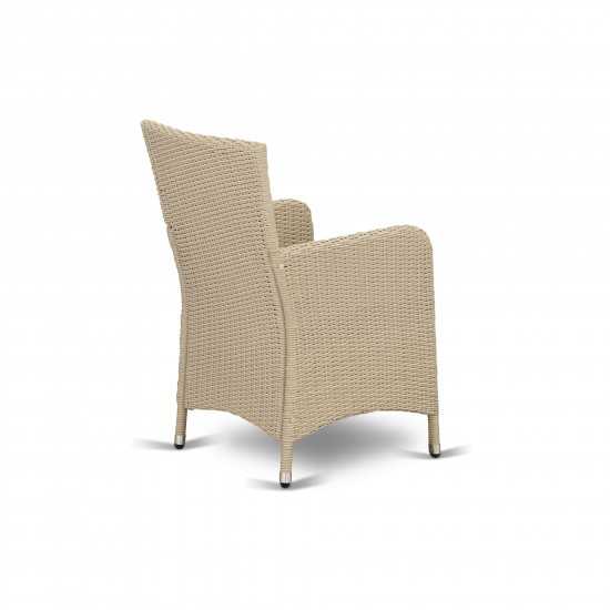 Hluc153V Outdoor-Furniture Wicker Patio Chair In Cream Finish - Set Of 2