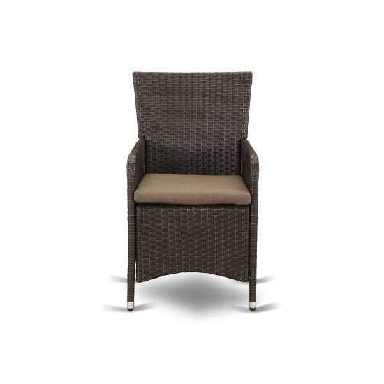 Hluc163S Outdoor-Furniture Wicker Patio Chair In Dark Brown Finish - Set Of 2